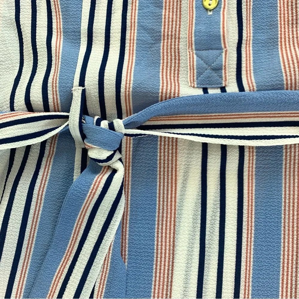 Urban Girl Women’s Belted Cargo Shirt Dress Tunic Mini Tie Waist Stripe Small - Picture 8 of 16